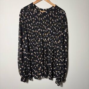 ASOS Black and White Relaxed Ruffled Blouse